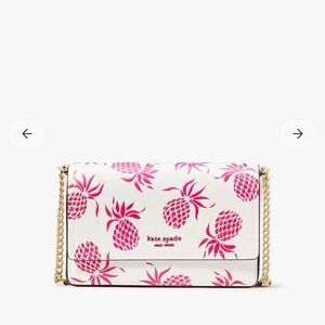 Kate Spade Morgan Pineapple Embossed Flap Chain Wallet